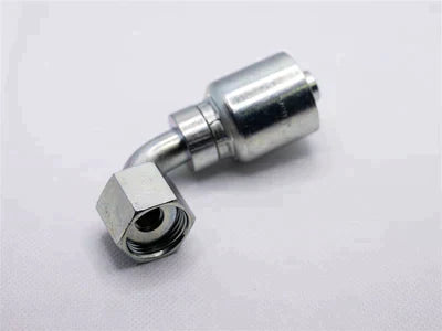 MFF90-12-30 (3/4" Hose x 30mm x 1.5 Nut Metric Female Flat Face 90 Degree Elbow)